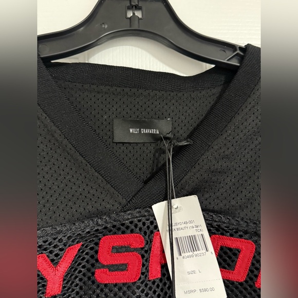 Willy Chavarria men’s mesh football jersey size L - Picture 9 of 13